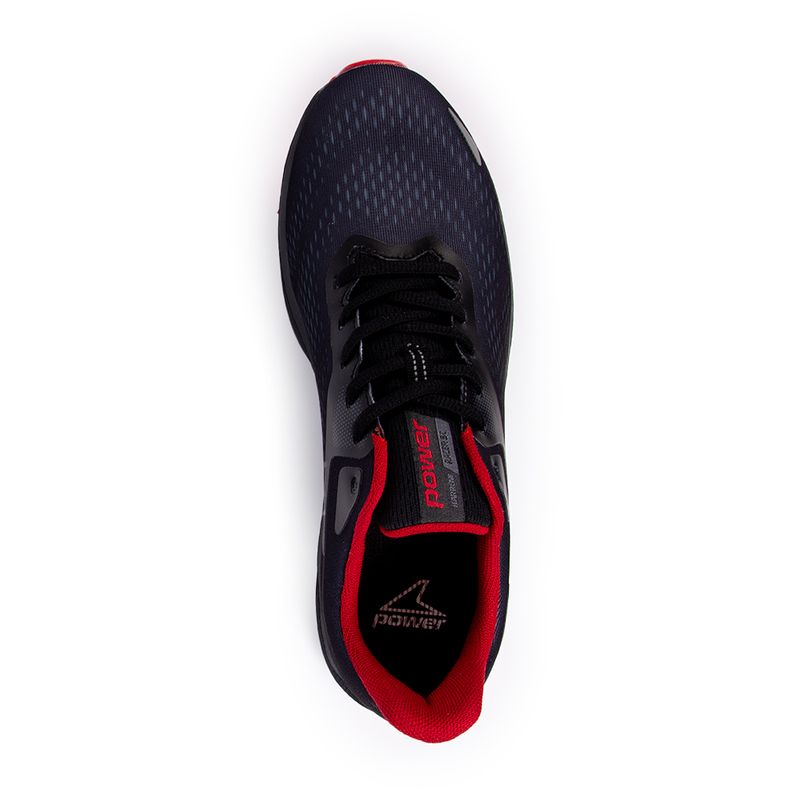 Zapatillas power negras online con rojo